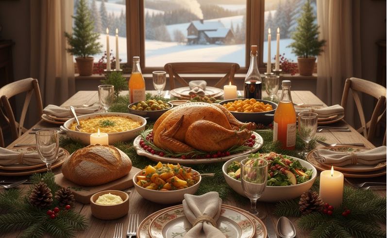 christmas Dinner Farm frsh vegetables and Create a chrismast dinner table the family will enjoy